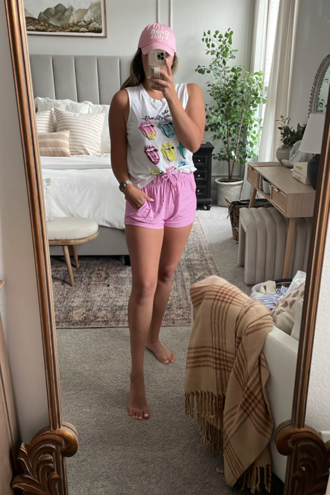 Walmart summer outfit. Im wearing a medium in both 

Graphic tee/tank, lounge shorts.  

#LTKunder50 #LTKstyletip