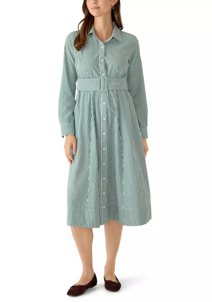 Women's Long Sleeve Belted Shirtdress | Belk