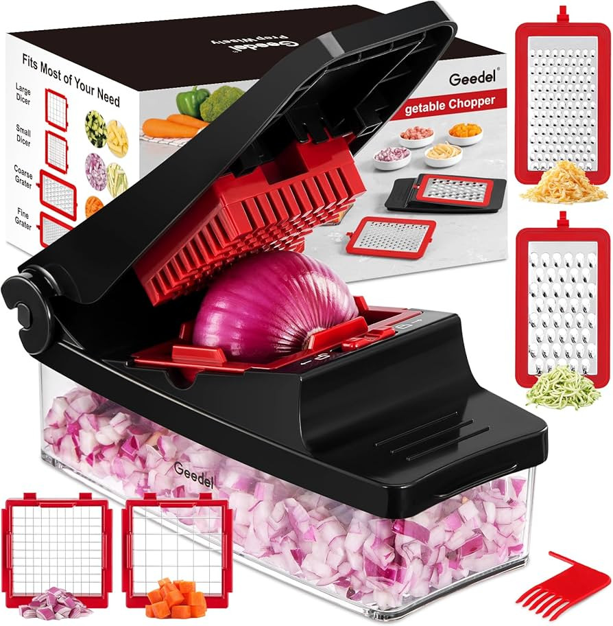 Geedel Vegetable Chopper, Onion Chopper Pro Food Chopper, Kitchen Vegetable Slicer Dicer Cutter G... | Amazon (US)