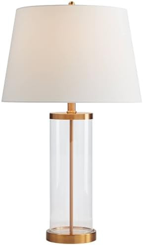 360 Lighting Modern Coastal Table Lamp Fillable 26" High Clear Glass Cylinder Gold Metal White Dr... | Amazon (US)