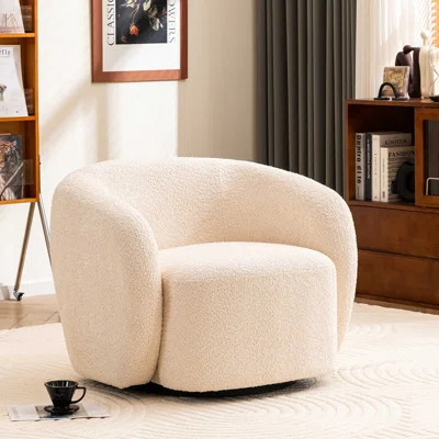Munehito Upholstered Swivel Accent Chairs, Boucle Swivel Barrel Chair, Arm Chairs for Small Space | Wayfair North America