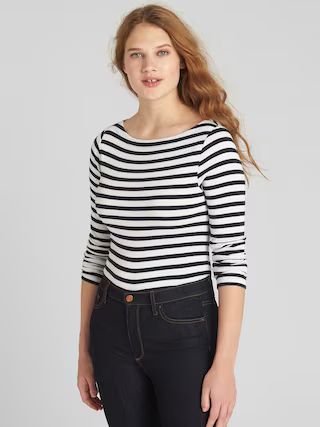 Modern Stripe Long Sleeve Boatneck T-Shirt | Gap US