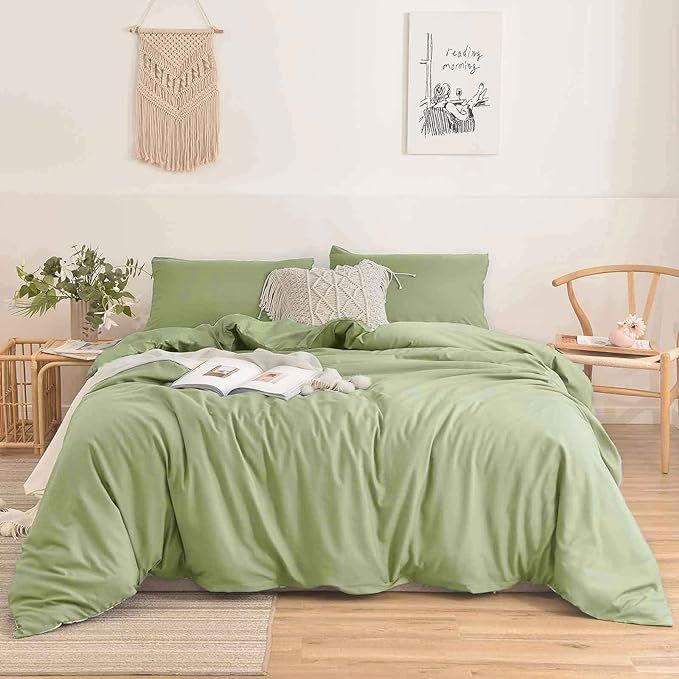 Nanko Twin Duvet Cover Set,Sage Green 2pc 68x90 Luxury Microfiber Comforter Quilt Bedding Cover w... | Amazon (US)