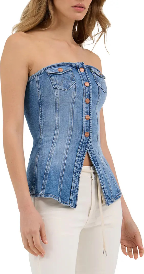 Wrangler Strapless Stretch Denim Bustier Top | Nordstrom | Nordstrom