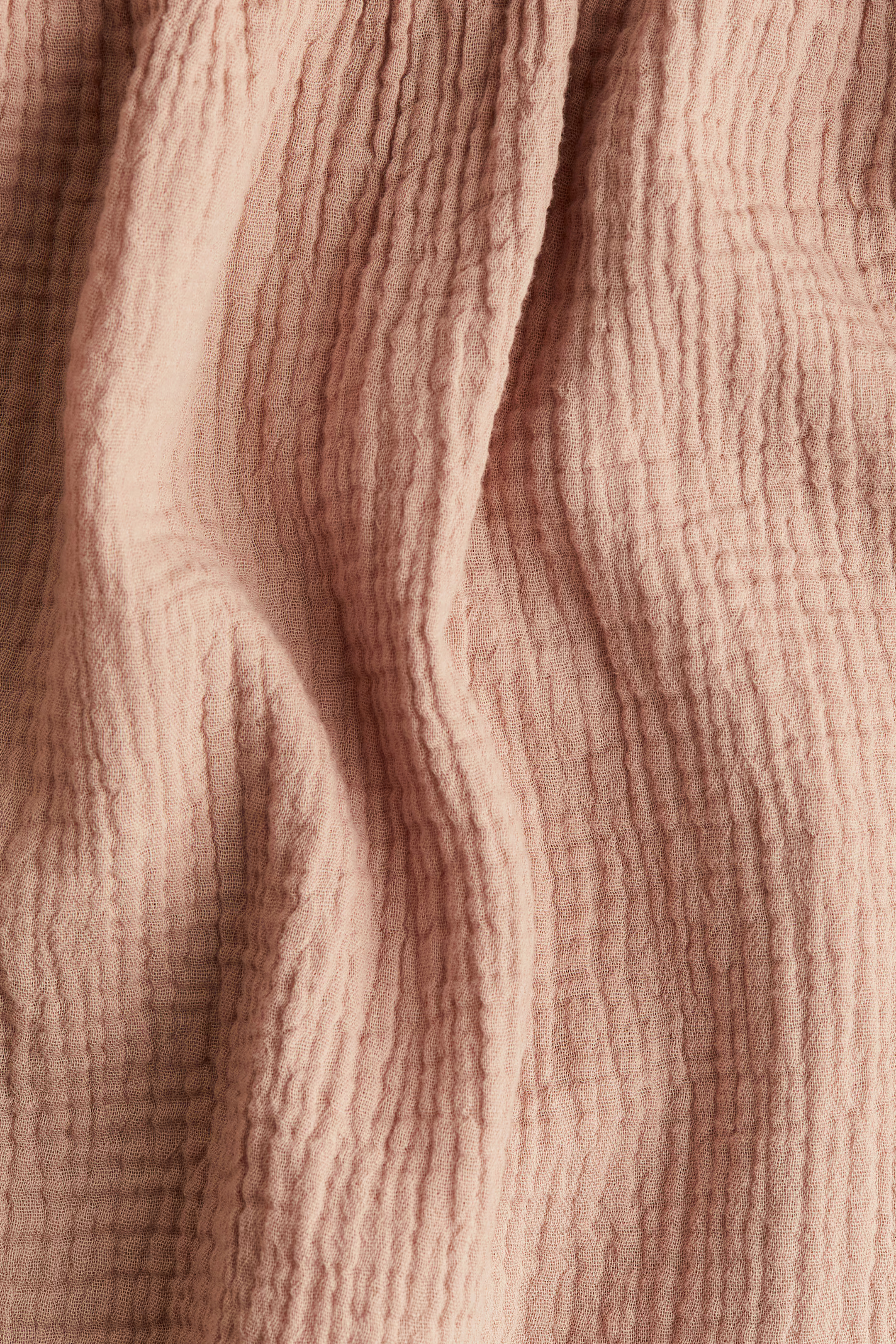 Cotton Muslin Dress - Round Neck - Long sleeve - Dusty pink - Kids | H&M US | H&M (US + CA)