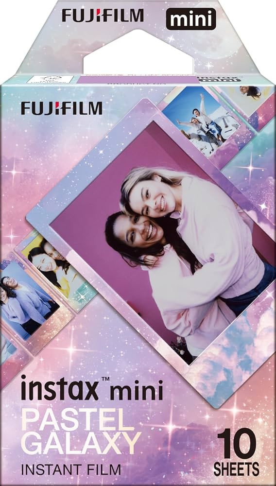 instax mini instant film 10 shot pack with Pastel Galaxy border, An ISO 800 fast developing film | Amazon (UK)