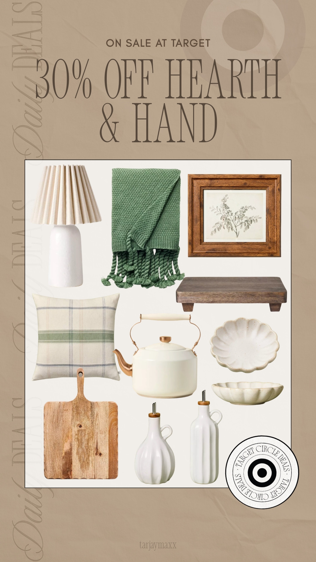 Target just dropped a major 30% off sale on the Hearth & Hand with Magnolia collection! This is the absolute best time to refresh your space with those beautiful pleated lamps, cozy sage green throw blankets, and aesthetic wooden serving boards. I am obsessed with the neutral, earthy tones in this drop—especially the scalloped bowls and classic framed wall art. Everything looks so high-end and creates the perfect cozy home vibe for less! accolade crew neck pullover, chocolate brown outfit, date night outfits, dark wash denim, silver hardware, analog hobbies, valentines outfit women, knits and shawls, valentines day outfit women, vacation outfits beach, hearth and hand sale, target home decor, magnolia home, target circle deals, target finds, pleated lamp, sage green decor, neutral home aesthetic, kitchen refresh, studio mcgee style, target style, cozy home finds, viral target finds, home styling, modern farmhouse, apartment decor, interior design on a budget, target deals, home favorites 

 #LTKSeasonal #LTKHome #LTKSaleAlert