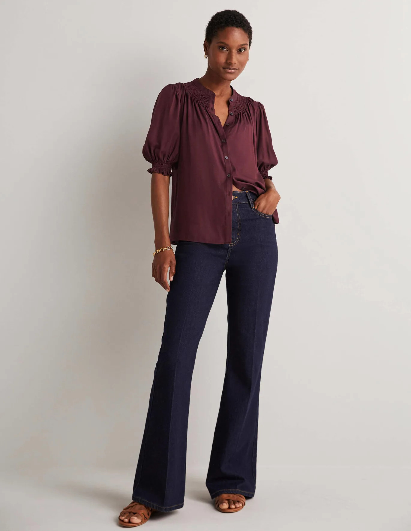 Smocked Silk Blouse | Boden (US)