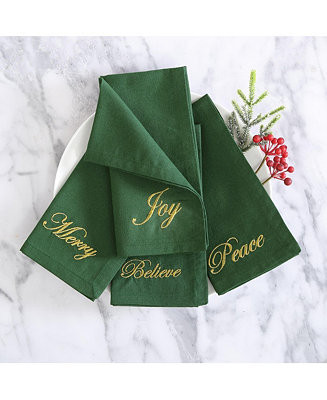 Elrene Holiday Sentiments Napkins, Set of 4 - Macy's | Macy's