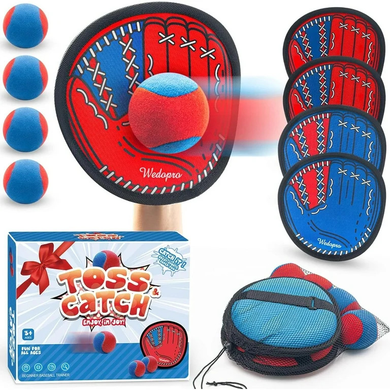 Toss and Catch Ball Game Set, Kids Outdoor Play Toys Beach Pool Yard Outside, Sticky Baseball Tra... | Walmart (US)