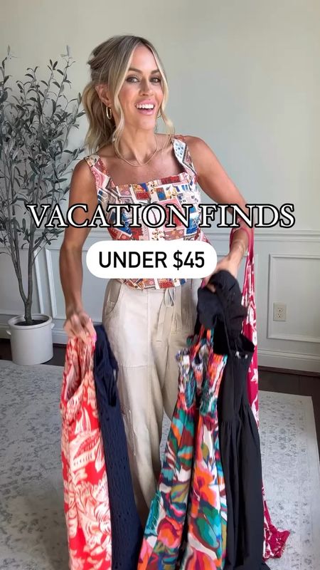 Vacation outfits under $45! Wearing xs in everything
There are so many cute affordable finds for vacation!! Love the prints and details on these options


#LTKStyleTip #LTKFindsUnder50 #LTKOver40