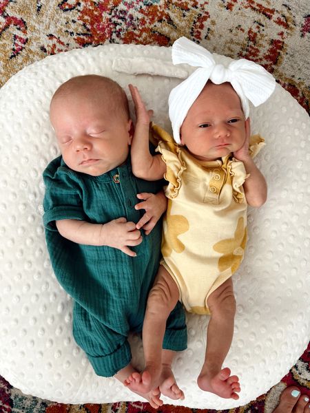 Twins outfits of the day! Still wearing size newborn and it’s still a little big 😅 

#LTKbaby #LTKsalealert #LTKstyletip