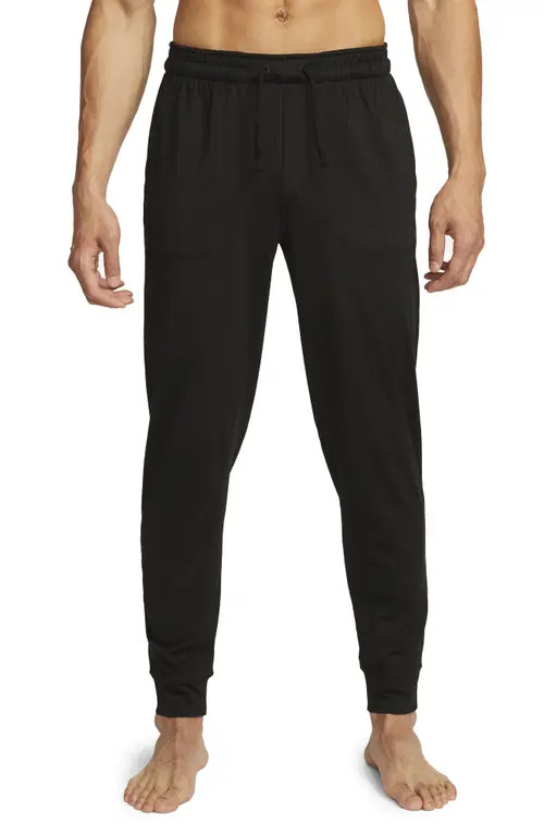 Nike Yoga Dri-FIT Jersey Joggers in Black/Black at Nordstrom, Size Medium | Nordstrom