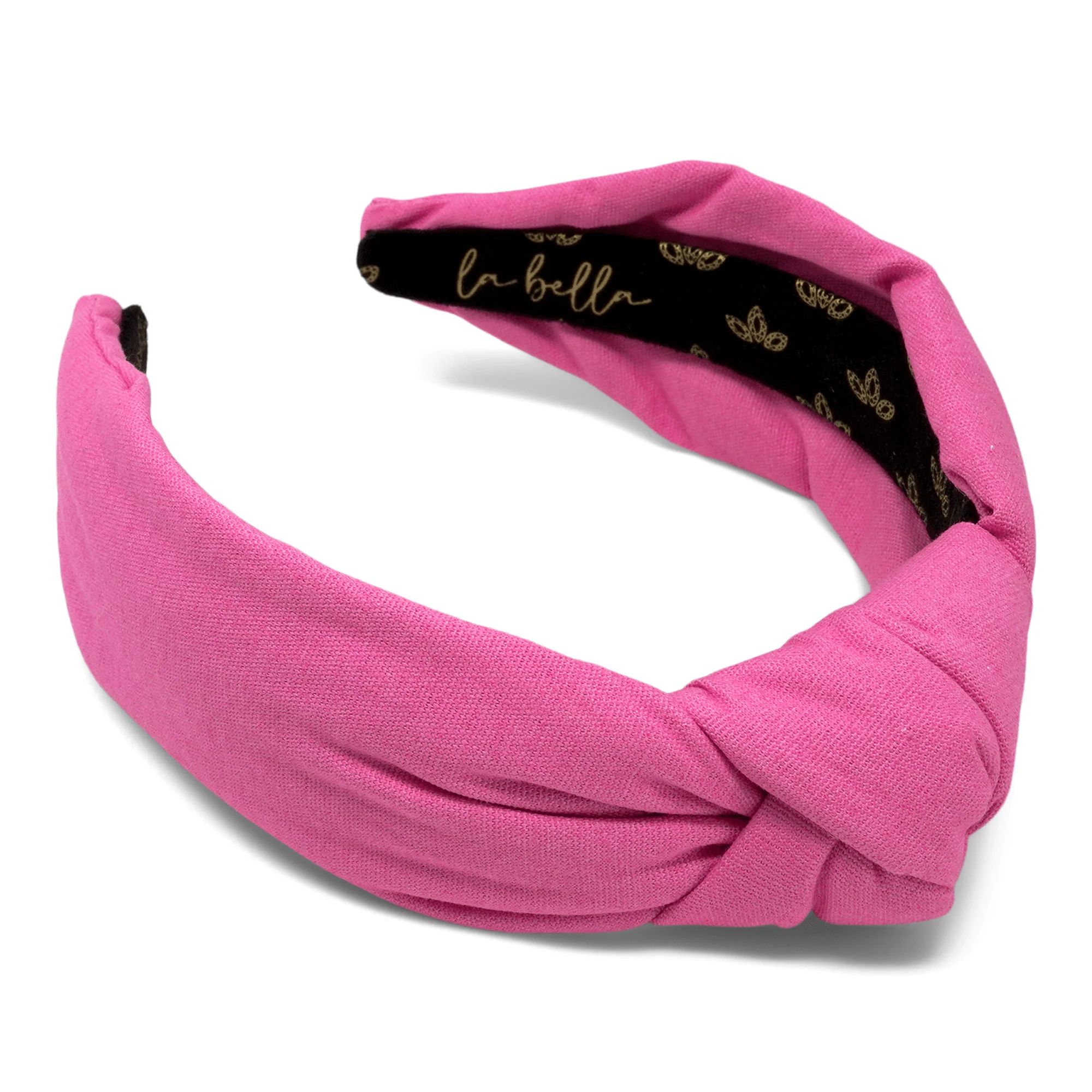 Candy Pink Canvas Knotted Headband | La Bella Shop