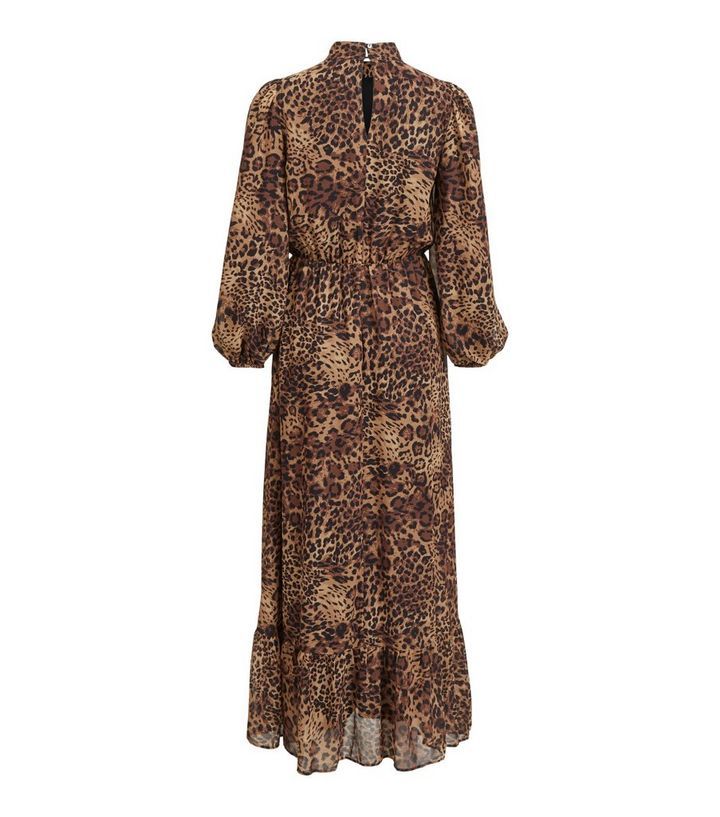 VILA Brown Leopard Print Tiered High Neck Maxi Dress
						
						Add to Saved Items
						Remove... | New Look (UK)