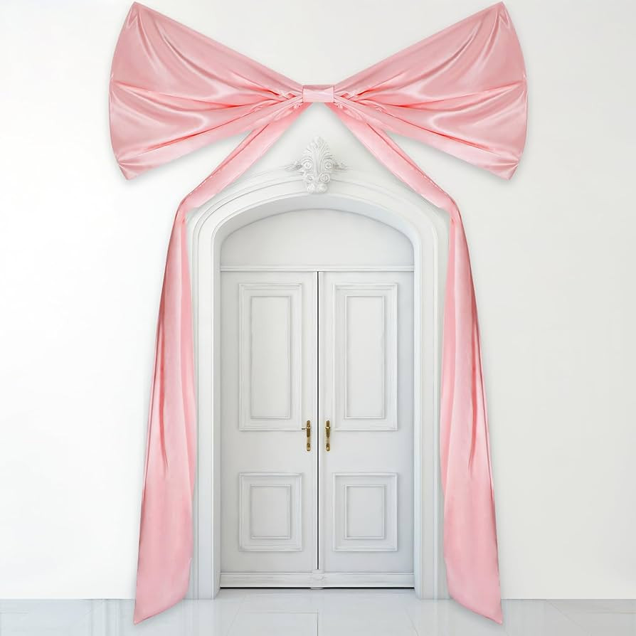 98.4 x 70.9 Inches Coquette Birthday Party Decor Big Pink Bow Wedding Decorations Extra Large Sat... | Amazon (US)