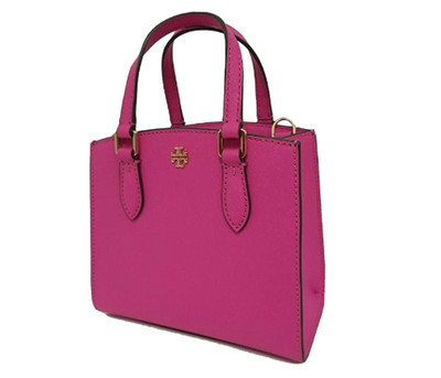 TORY BURCH EMERSON CRAZY PINK SAFFIANO LEATHER WOMEN'S MICRO SATCHEL | eBay US