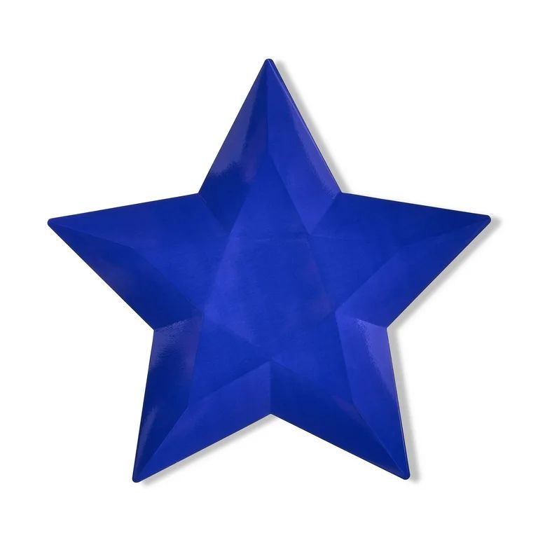 Patriotic Blue Star-Shaped Paper Plates, 8 Count, by Way To Celebrate | Walmart (US)