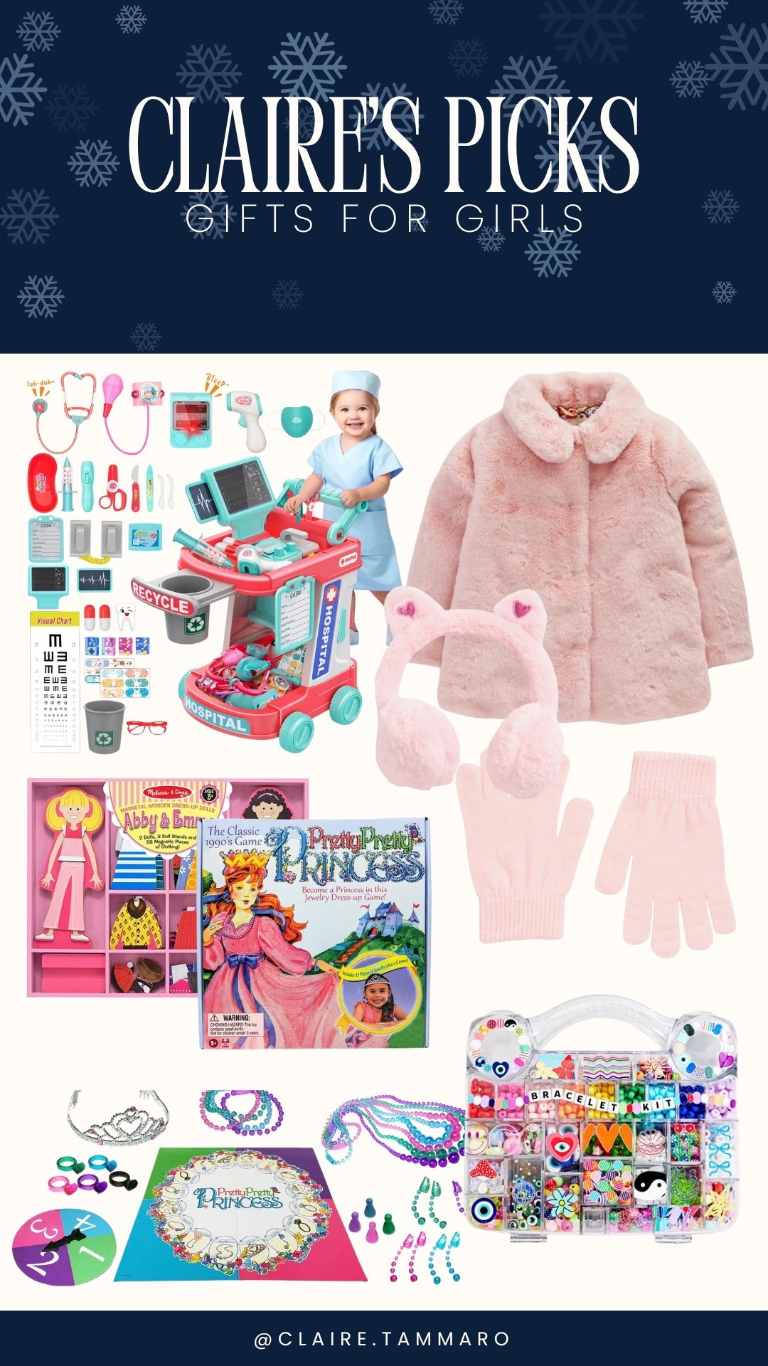 Gifts for Girls!!! 


Ear muffs and gloves, fuzzy pink coat, doctor play set, pretty pretty princess game, magnetic dolls, bracelet kit, gifts for girls, holiday gift guide, young girls, girls gifts

#LTKSeasonal #LTKHoliday #LTKGiftGuide