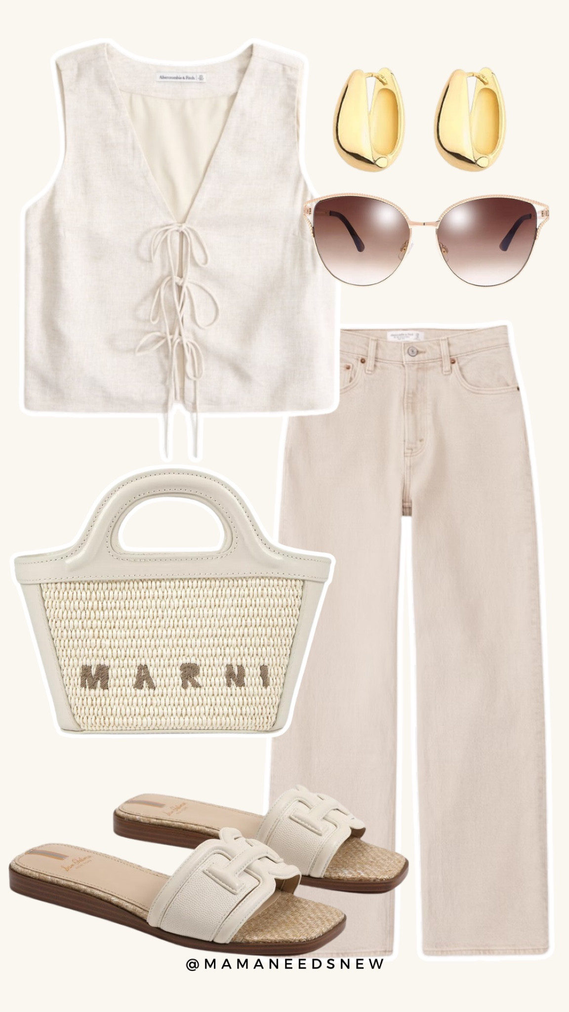 Neutral look featuring a tie front top & jeans 🤍

#LTKFindsUnder100 #LTKSaleAlert #LTKxAF