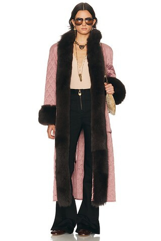 Chloe Coat in Ginger Brown - Pink. Size 36 (also in 34). | FWRD 