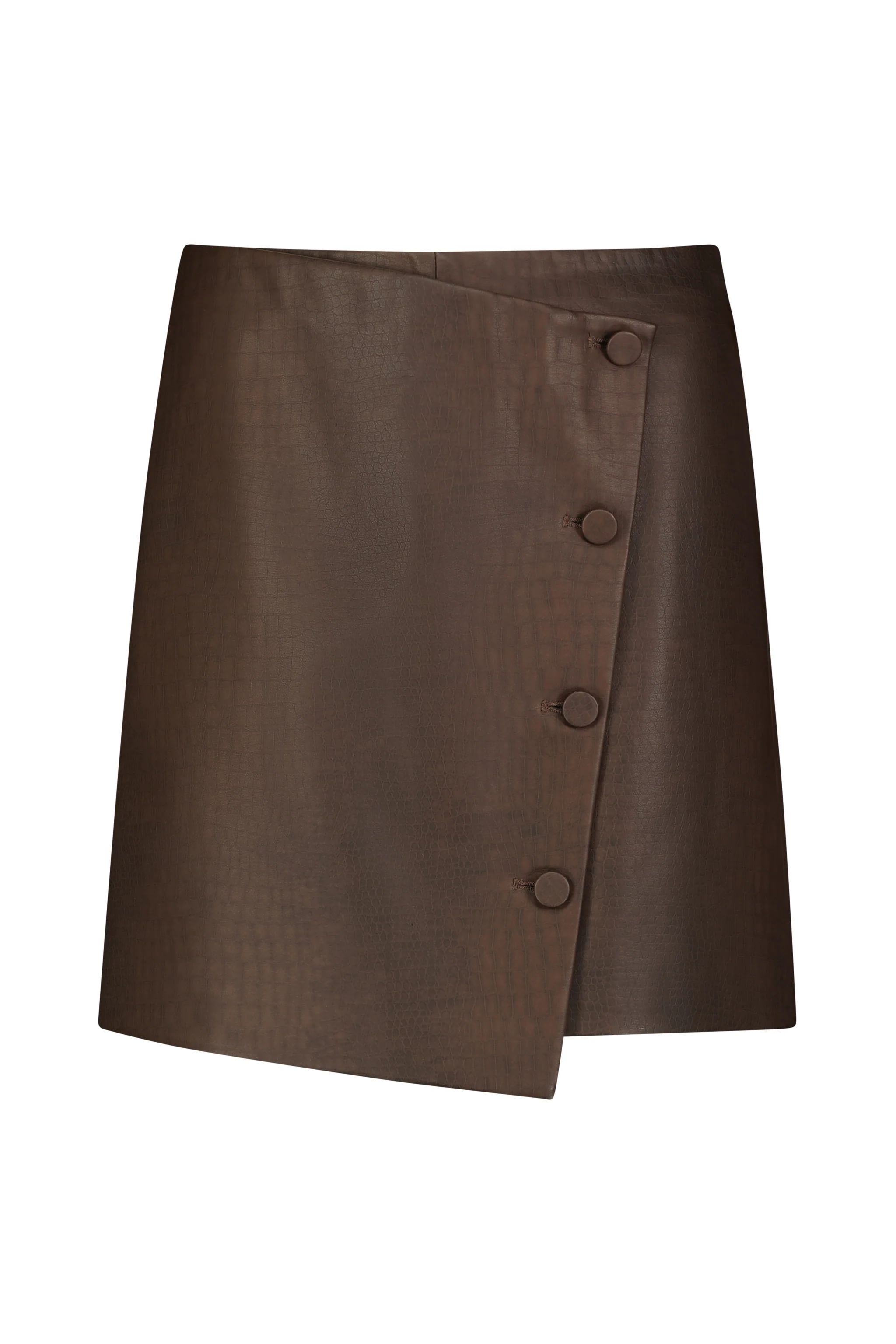 Vegan Croc Leather Wrap Skirt | MAYSON the label