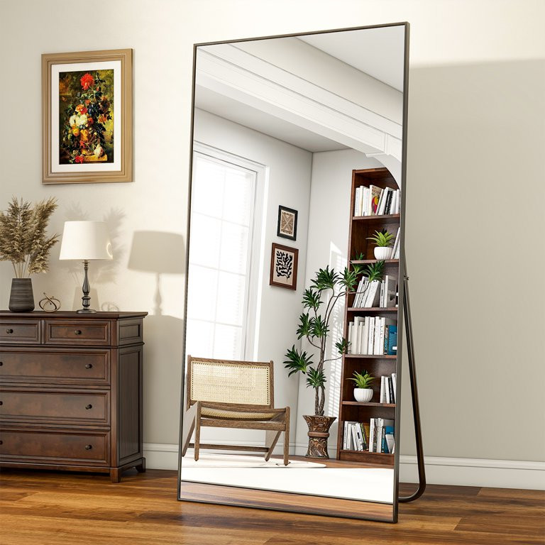 BEAUTYPEAK 76"x34" Full Length Mirror Rectangle Floor Mirrors for Standing Leaning or Hanging, Bl... | Walmart (US)