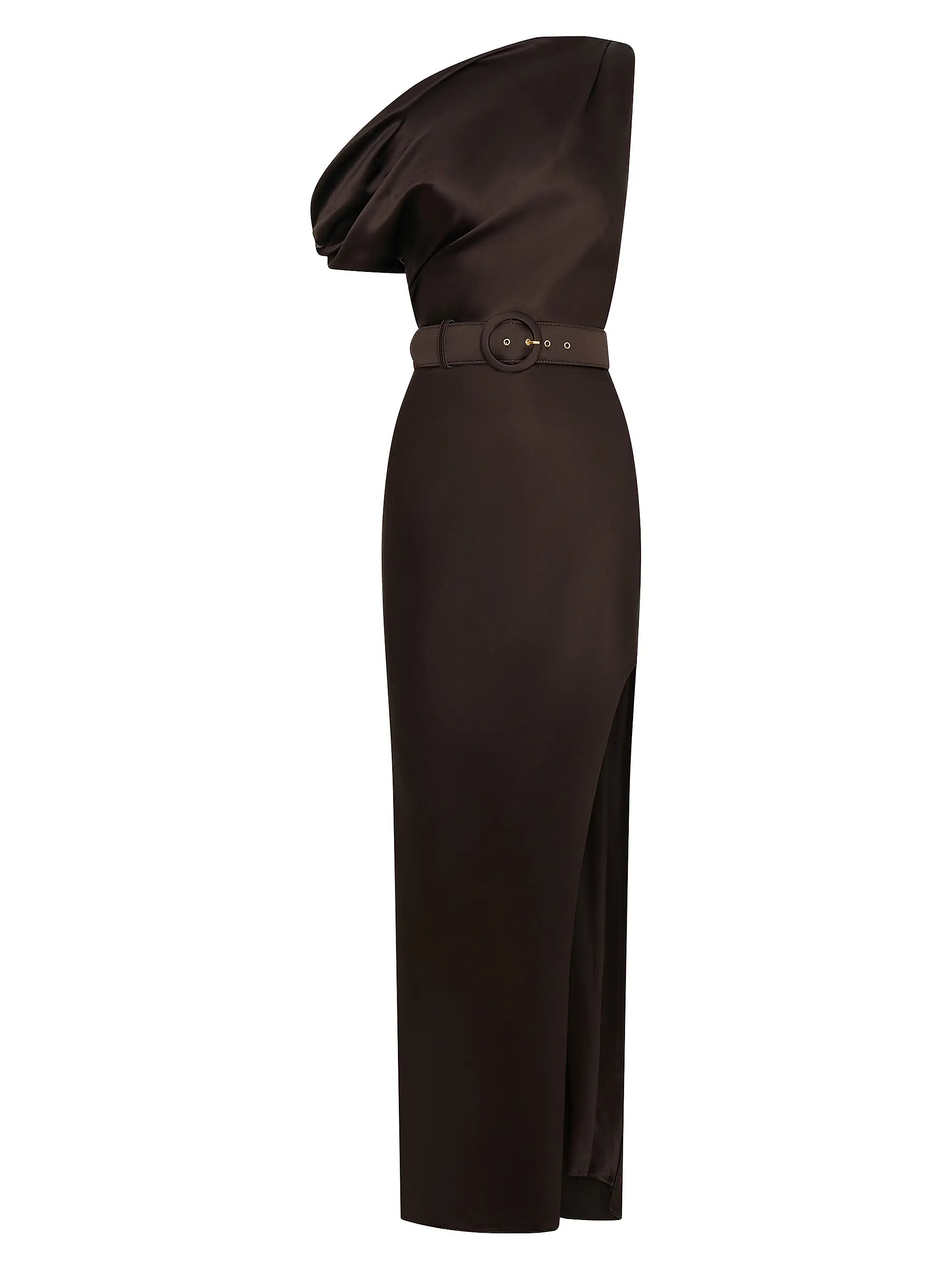 Eartha One-Shoulder Belted Column Gown | Saks Fifth Avenue