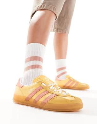 adidas Originals Gazelle Indoor sneakers in orange and pink | ASOS (Global)