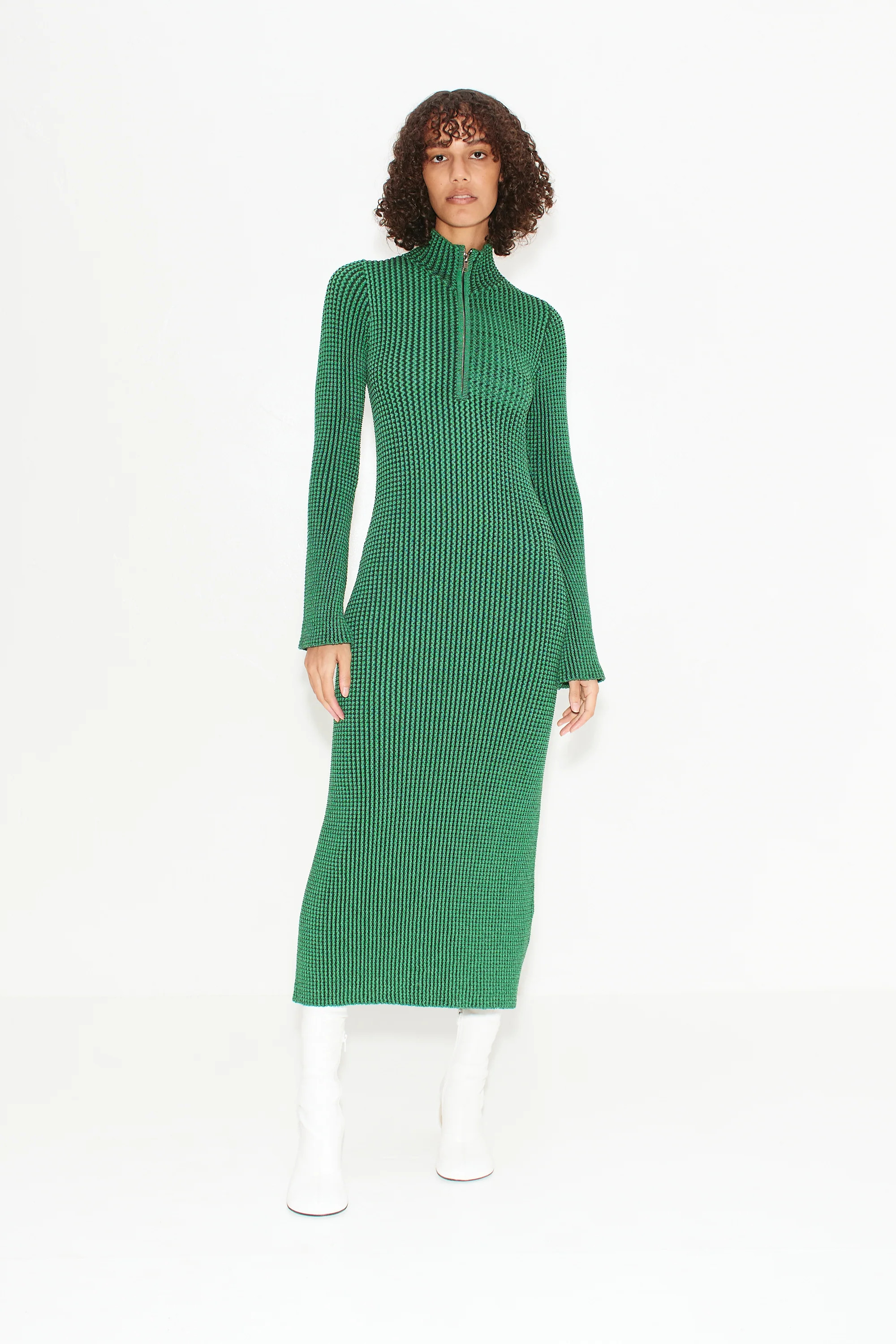 Zumi
           Textured Knit Dress in Gummy Green | Simon Miller