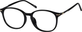 Zenni Artsy Round Prescription Glasses Universal Bridge Fit Black Frame | Zenni Optical (US & CA)