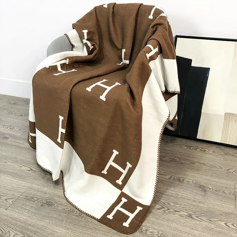 Cumka H Throw Blanket Warm Shawl Thick Knitted Cashmere Blankets 67” x 55”Coffee - Walmart.co... | Walmart (US)