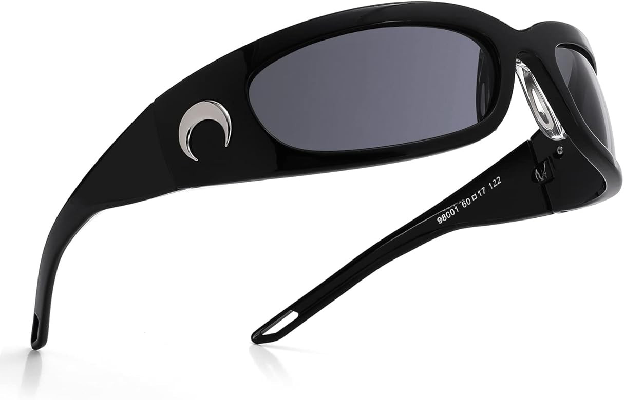 Pro Acme Wrap Around Oval Sunglasses with Moon Fashion Sports Sunglasses Futuristic UV400 Shades ... | Amazon (US)