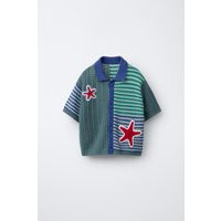 Zara - Crochet Knit Star Shirt - Green / Blue - 1½ Years (33,9 Inches) - Kids | Zara US