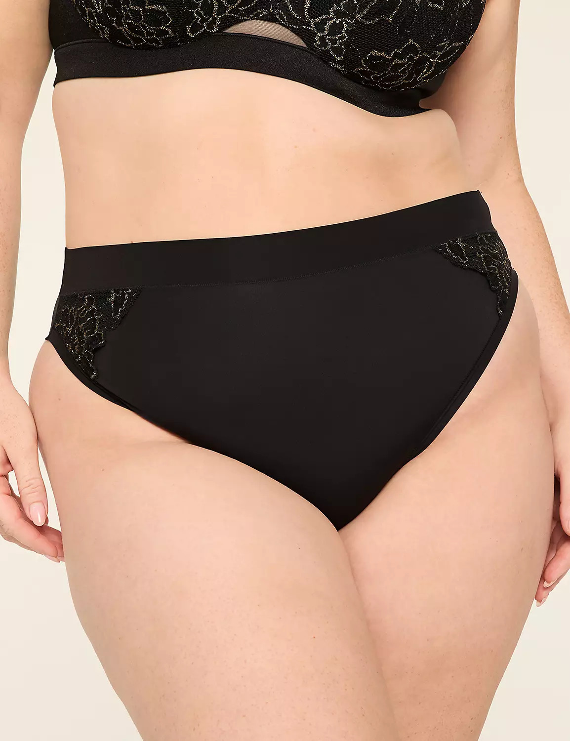 Comfort Bliss Lurex Lace French Cut Brief Panty | LaneBryant | Lane Bryant (US)