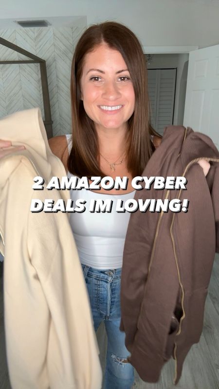 DEAL ALERT 🚨 Loving these 2 Amazon zip ups and they are both on deal! Both come in several colors and have the perfect oversized fit! 

Follow me for more cyber deals, try ons and more! 

Wearing a size medium in both but a size small (my true size) would fit just as good! I’d suggest sticking to your true size or sizing up 1 if you like an extra oversized fit! 



#LTKCyberWeek #LTKHoliday #LTKsalealert