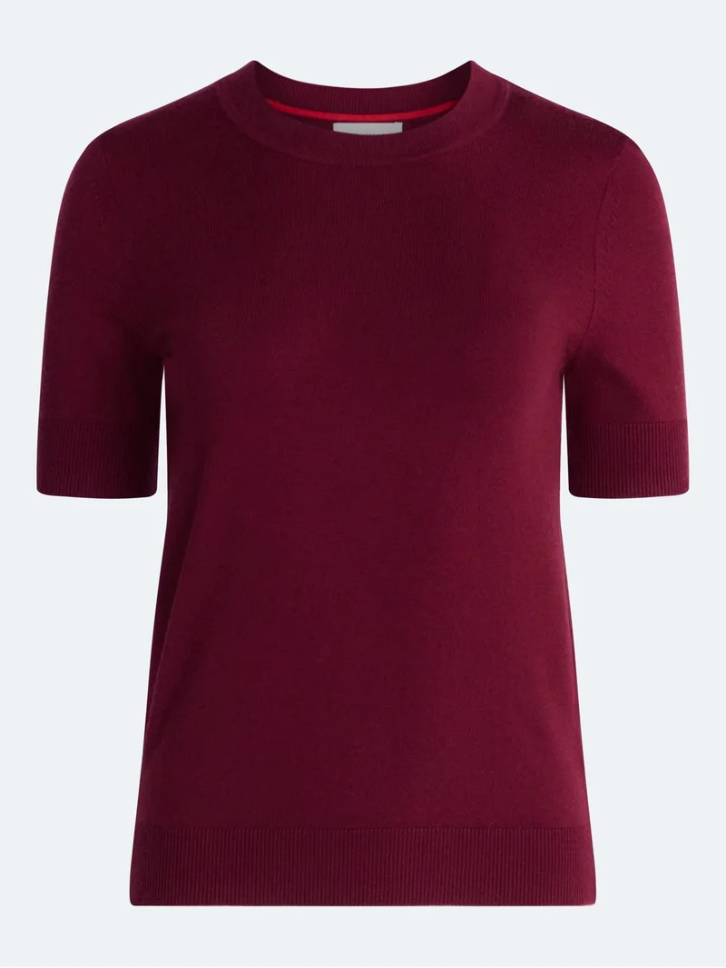 Free Assembly Women's and Women's Plus Cozy Yarn Sweater Tee with Short Sleeves, Sizes XS-4X | Walmart (US)