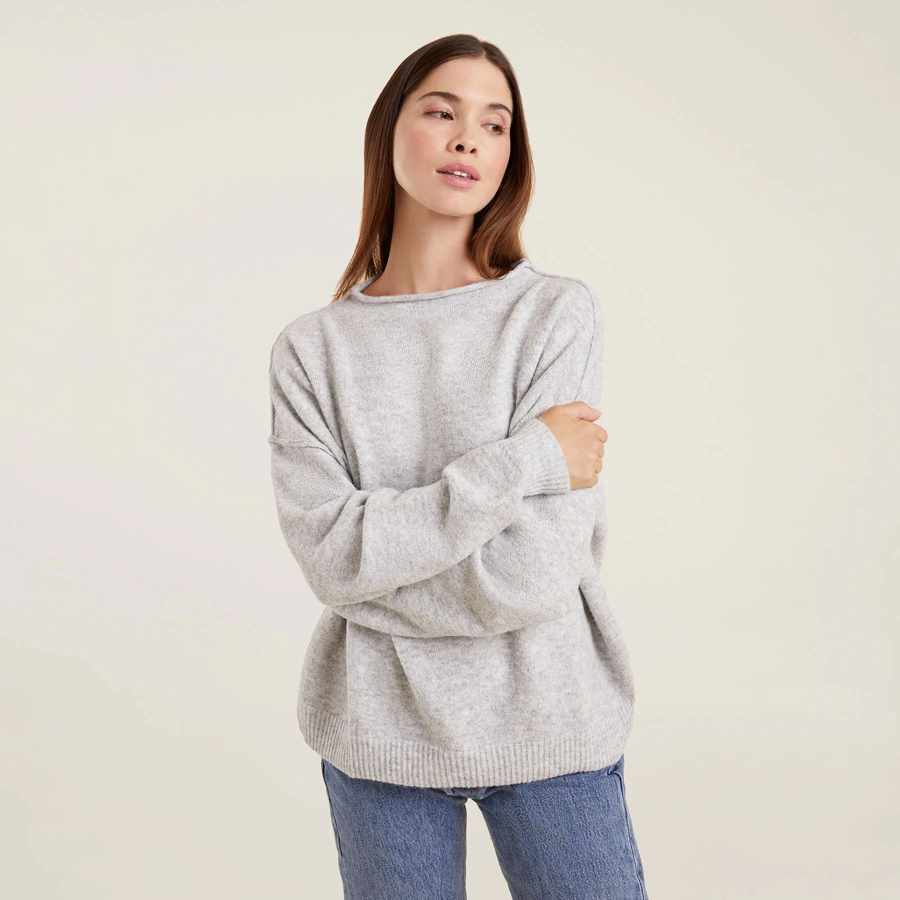 Cozy Knit Sweater | Heather Grey - nuuds | nuuds