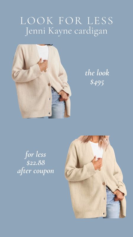 Be stylish and cozy in this button front cardigan! Will you choose The Look or The Look for Less?

#LTKstyletip #LTKfindsunder50 #LTKsalealert