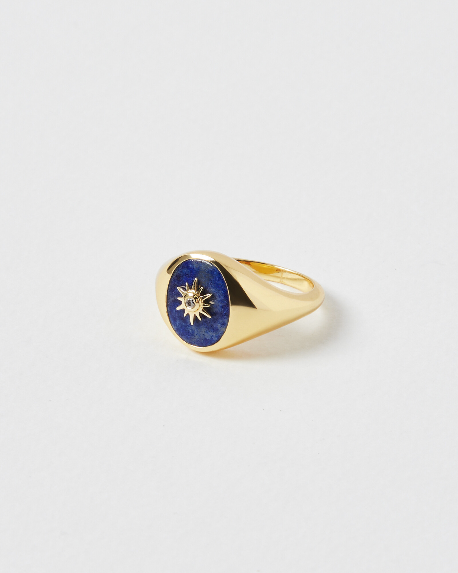 Halley Blue Sodalite & Star Gold Plated Signet Ring | Oliver Bonas | Oliver Bonas (Global)