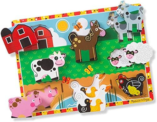 Melissa & Doug Farm Wooden Chunky Puzzle (8 pcs) | Amazon (US)