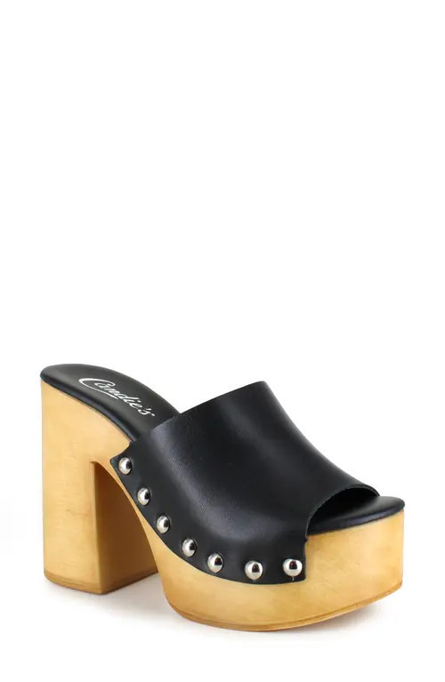 Candie's Platform Sandal in Black Leather at Nordstrom, Size 11Us | Nordstrom