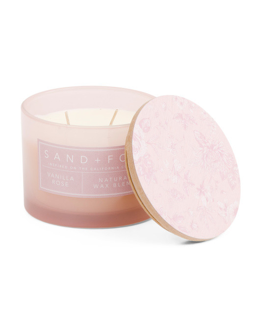 12oz Toile Vanille Rose Candle | TJ Maxx
