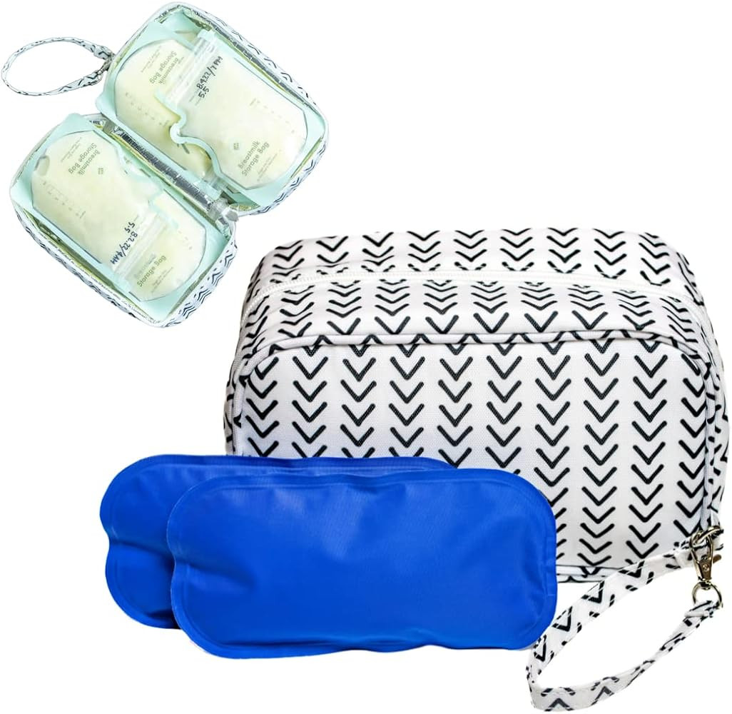 Breastmilk Cooler Bag with Ice Pack - Insulated Breast Milk Cooler Travel Bag - Small Breastmilk ... | Amazon (US)