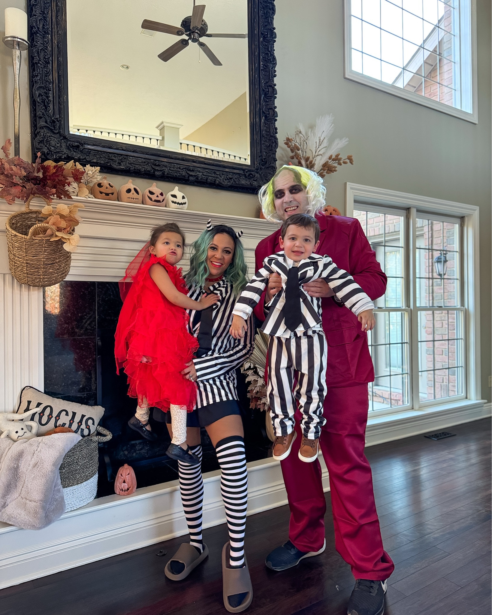 Halloween 2026. Beetlejuice. Halloween costume. Family costume. Halloween front porch. Fall porch decor. Fall decor. Halloween decor. Spooky season. Spooky decor.