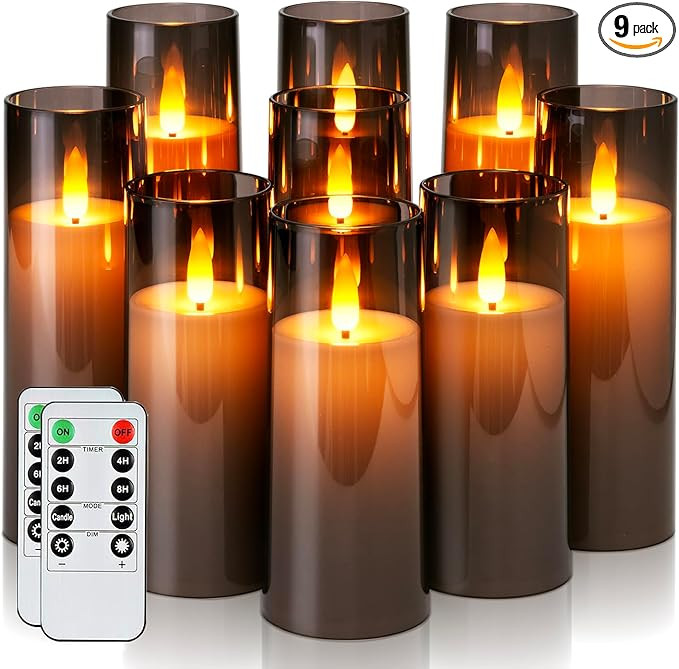 Homemory Decorative Flameless Candles, Battery Operated Candles with Remote & Timer, Flickering L... | Amazon (US)