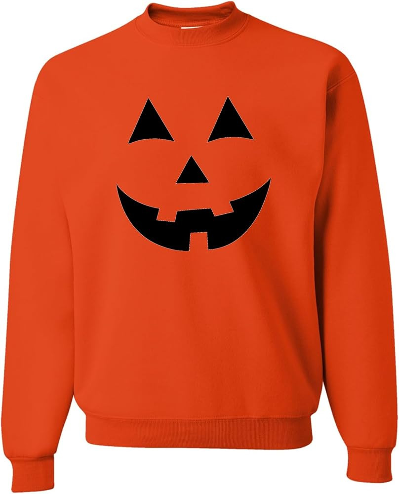 Go All Out Adult Jack O Lantern Pumpkin Face Halloween Funny Sweatshirt Crewneck | Amazon (US)