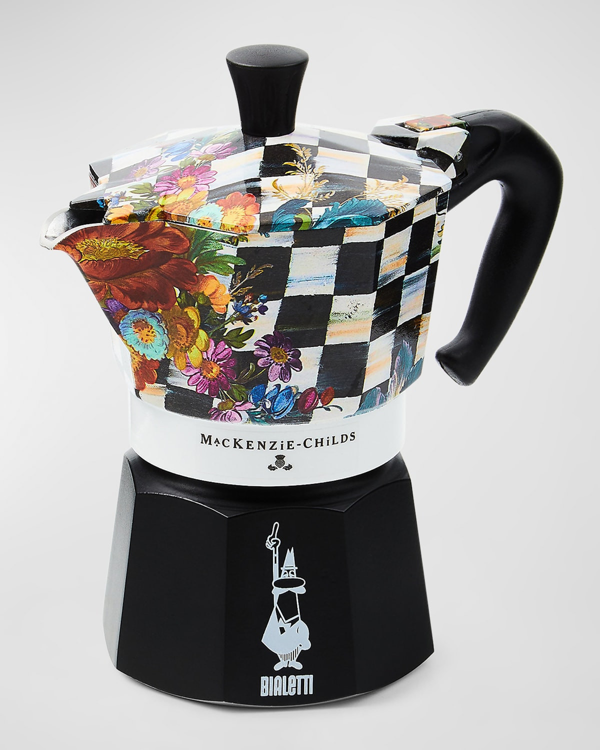 x Bialetti Moka Express Courtly Flower Market Stovetop Coffee Pot, 3 Cups | Horchow