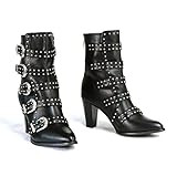 Milwaukee Performance MBL9428 Women's Black Buckle Up Boots with Studded Bling - 7 | Amazon (US)