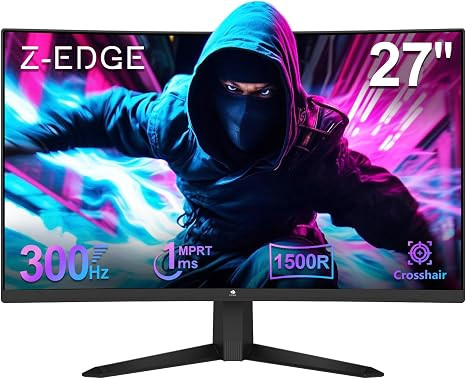 Z-Edge 27 inch Curved Gaming Monitor, FHD 1080P 300Hz 280Hz 240Hz Curved Monitor 1500R Computer M... | Amazon (US)
